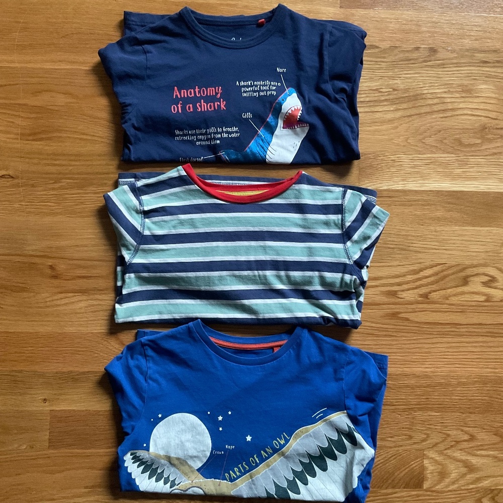 3 mini boden long sleeve tshirts size 8 134 cm